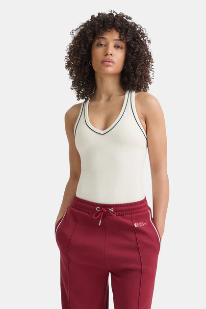 DAYFLEX BUILT-IN SUPPORT V NECK RACER VEST - IVORY | TALA (UK)