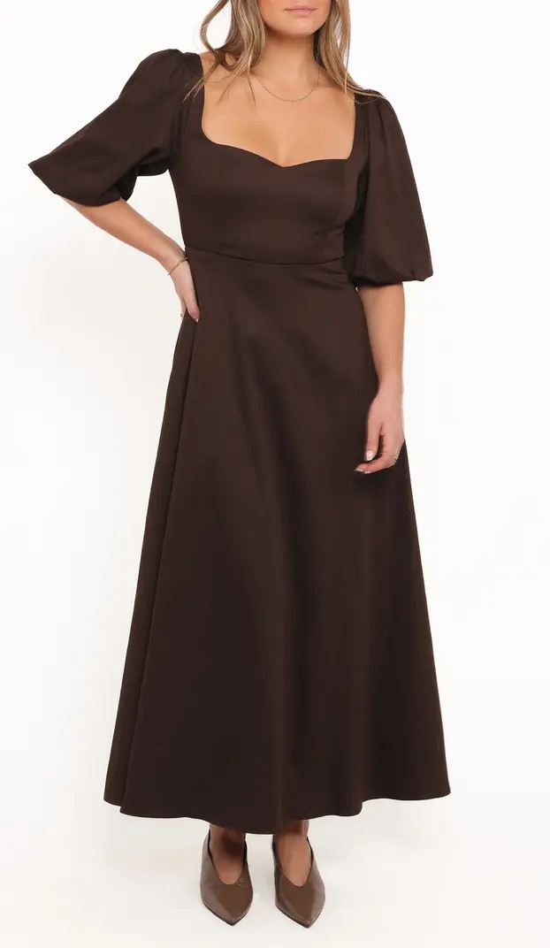 Merlena Puff Sleeve Stretch Cotton Maxi Dress | Nordstrom