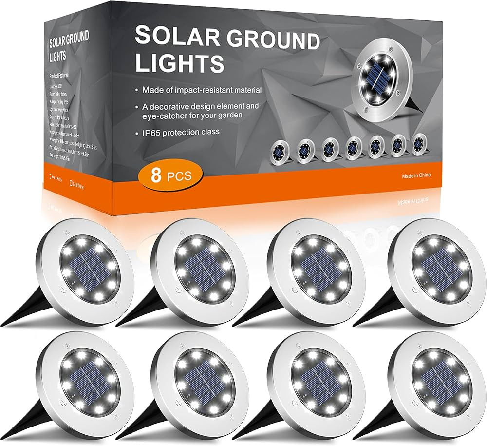 INCX Solar Lights for Outside,8 Pack Solar Light Outdoor Waterproof, Garden Lights Landscape Ligh... | Amazon (US)