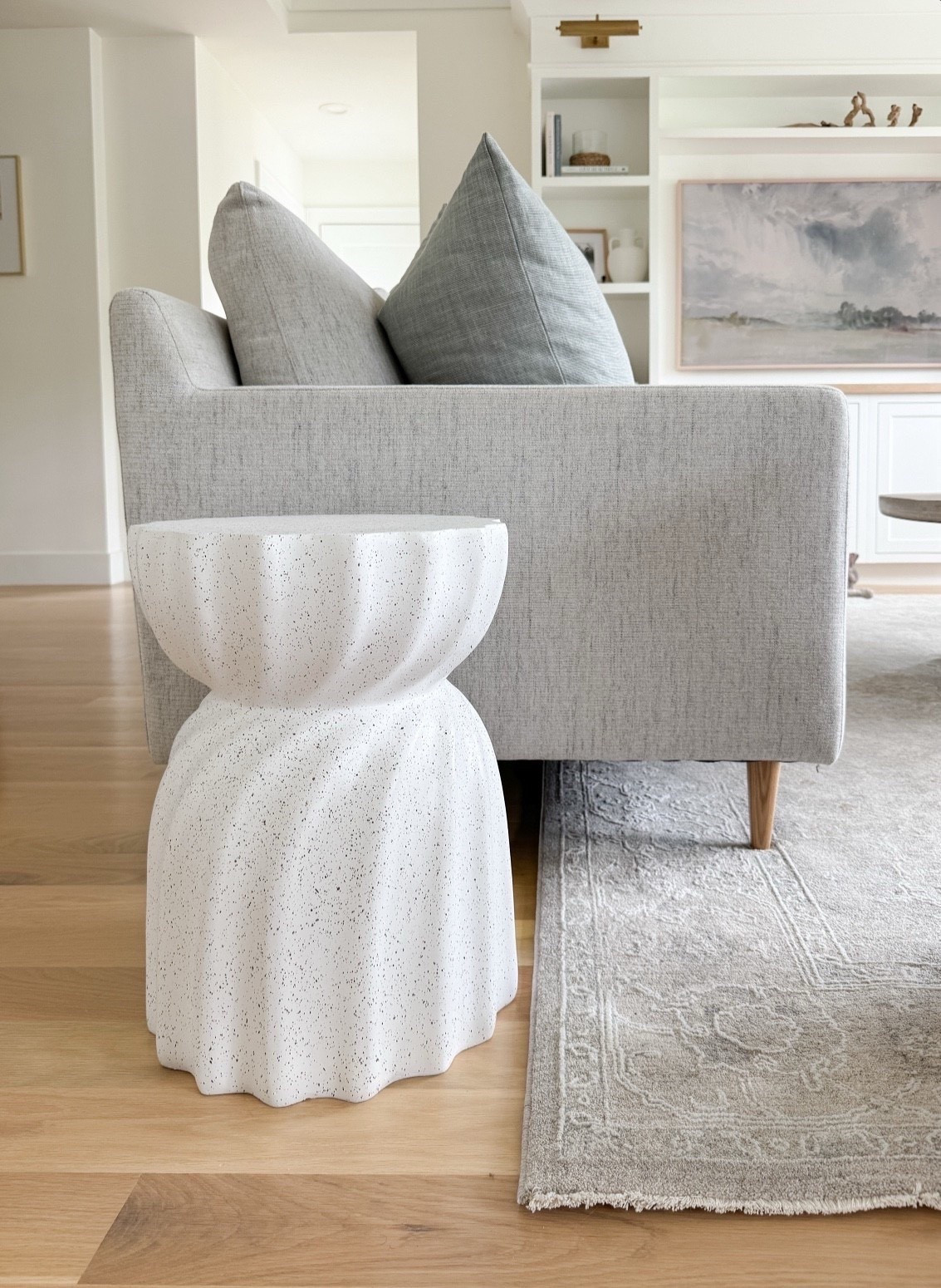 Modern side table, modern coastal, gray sofa, chambray linen pillow cover, gray neutral rug, living room design, coastal decor 


#LTKFindsUnder50 #LTKFindsUnder100 #LTKHome