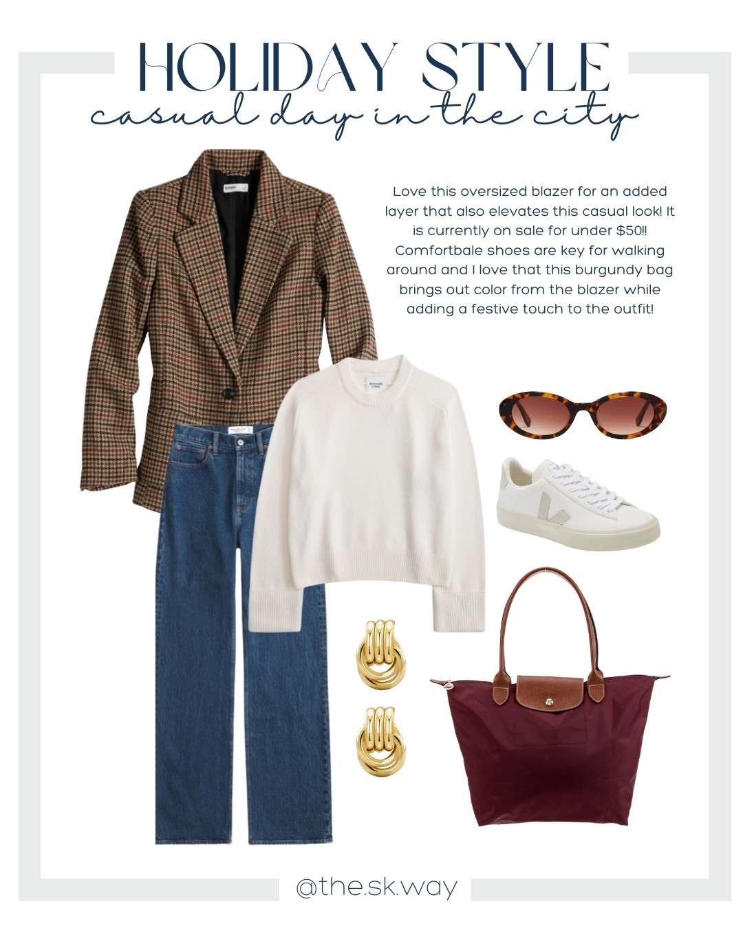 a more causal option to style throughout holiday season! So many of these pieces are currently on sale! I love that this burgundy longchamp adds a subtle festive touch to this look ❤️

#LTKHoliday #LTKCyberWeek #LTKSaleAlert