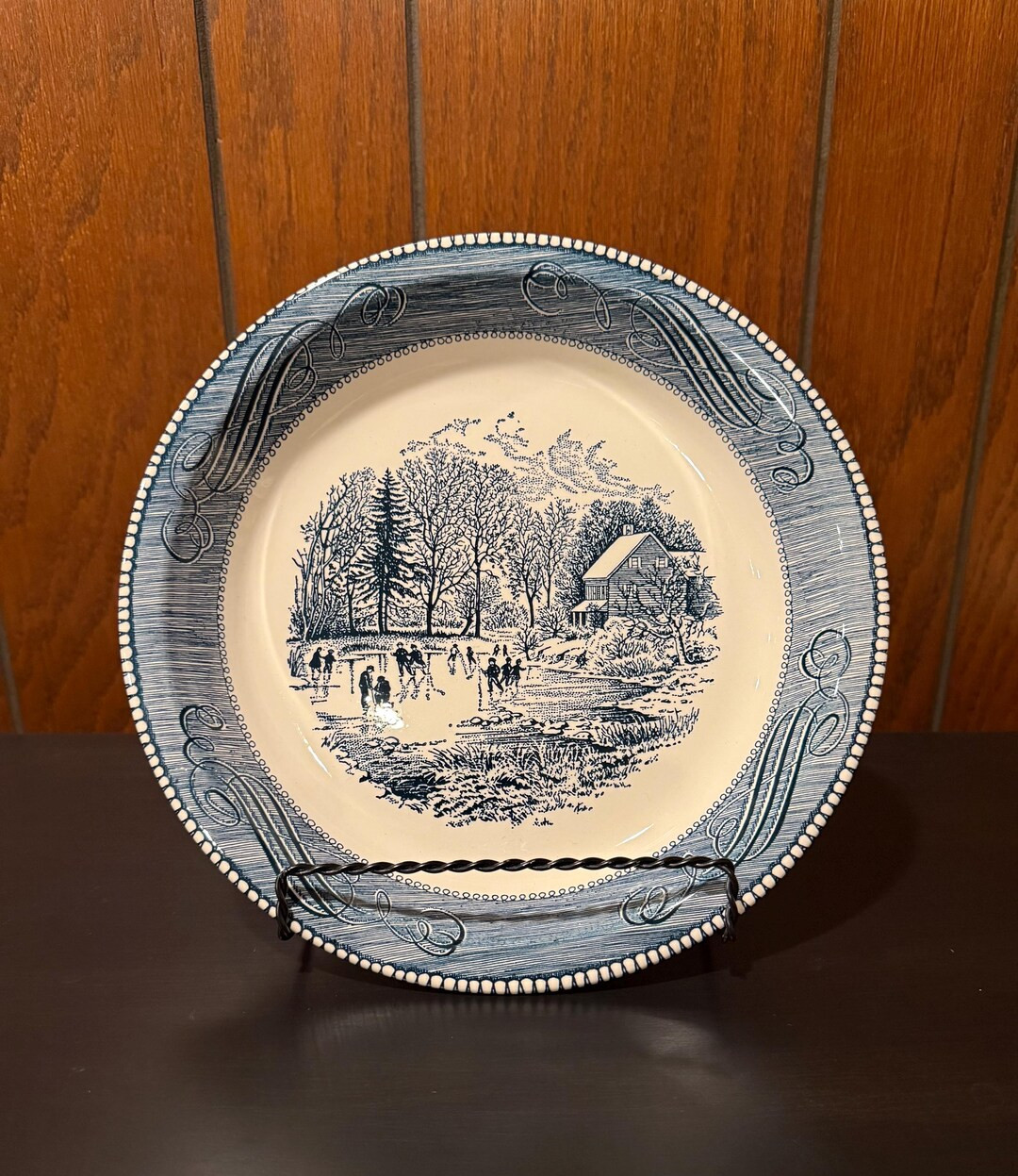 Currier & Ives Blue and White Pie Plate - 10" - Etsy | Etsy (US)