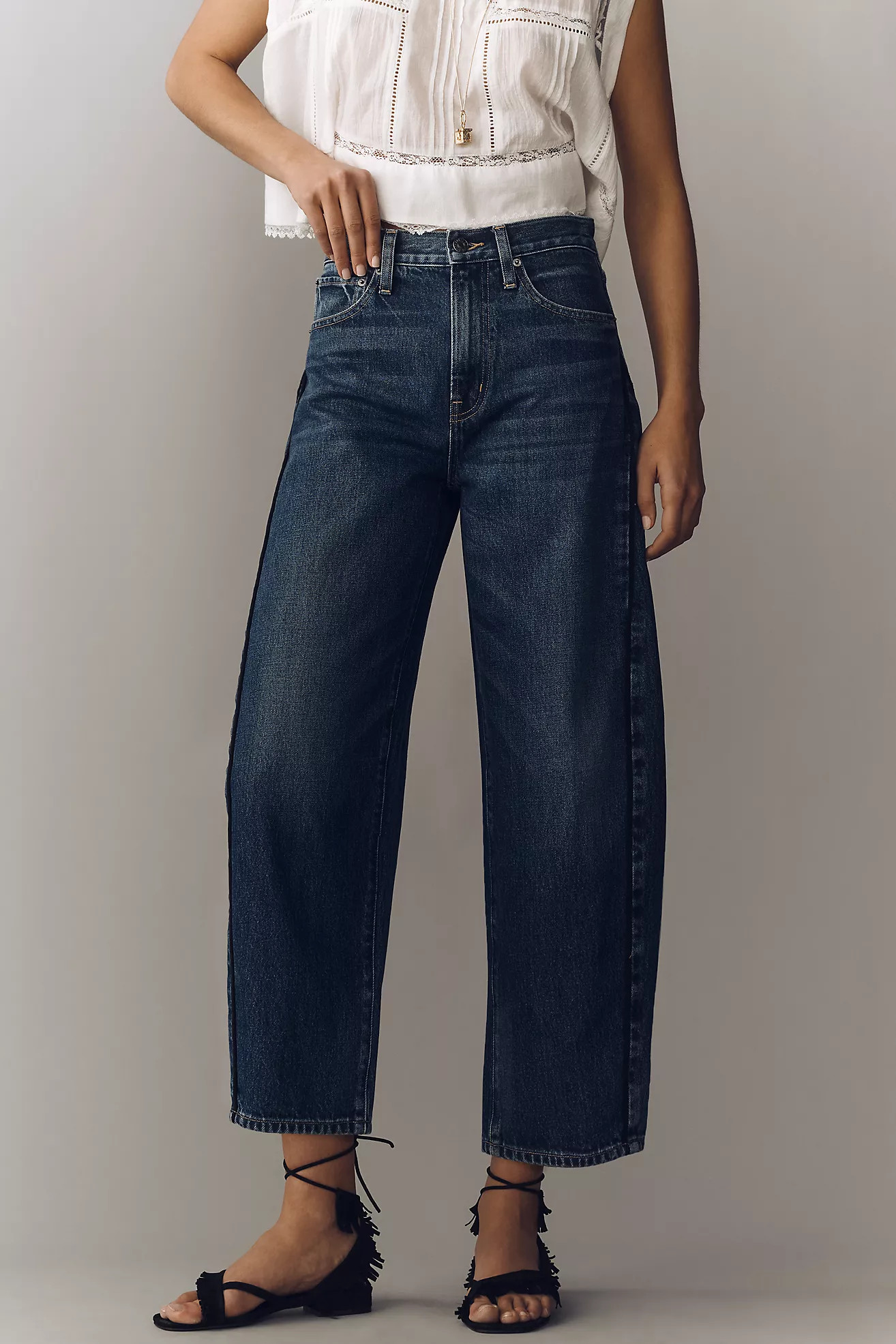 Edwin Andie High-Rise Crop Barrel Jeans | Anthropologie (US)