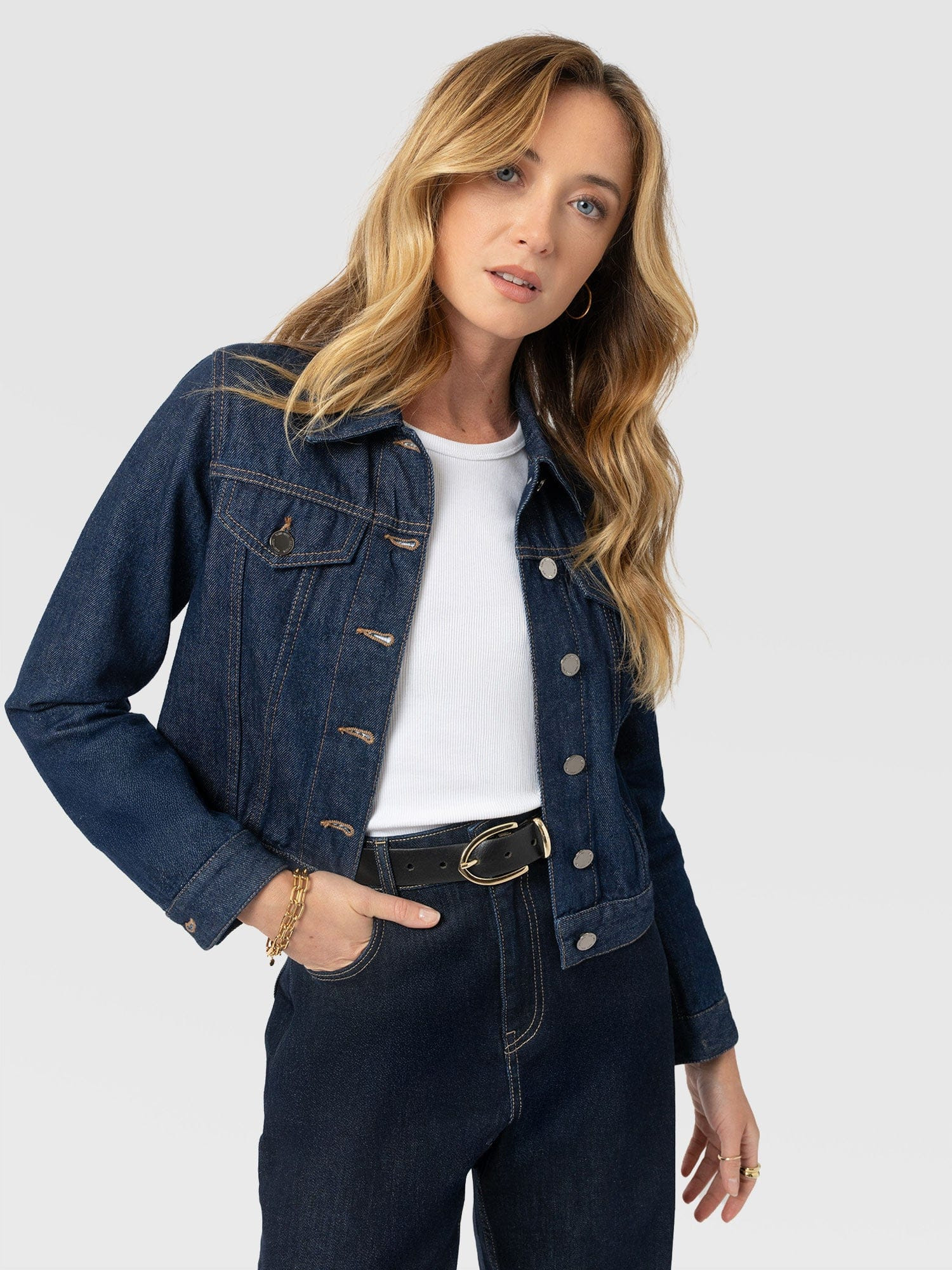 Bowie Denim Jacket - Indigo Blue | Saint + Sofia