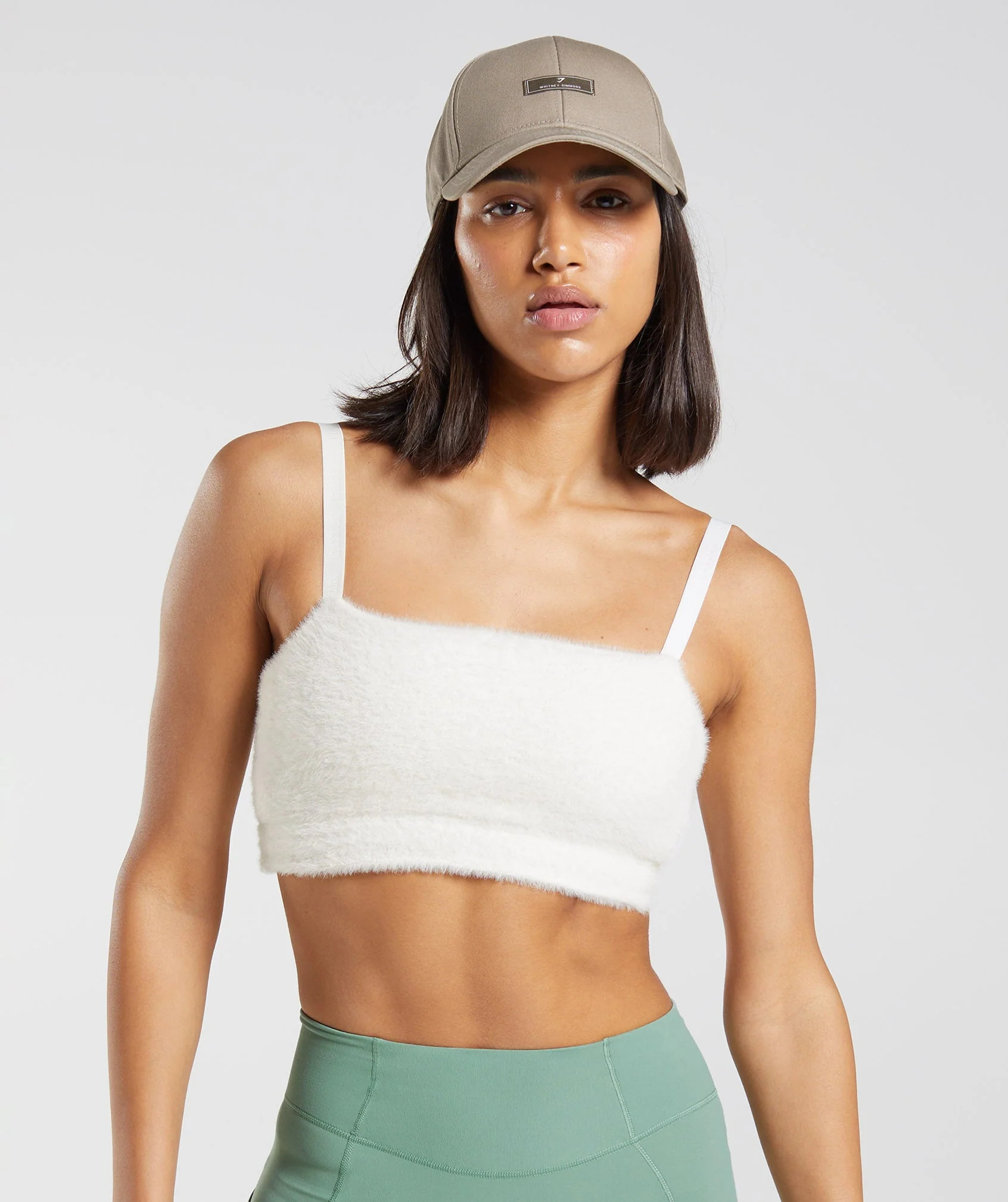 Gymshark Whitney Eyelash Knit Bandeau - Skylight White | Gymshark US