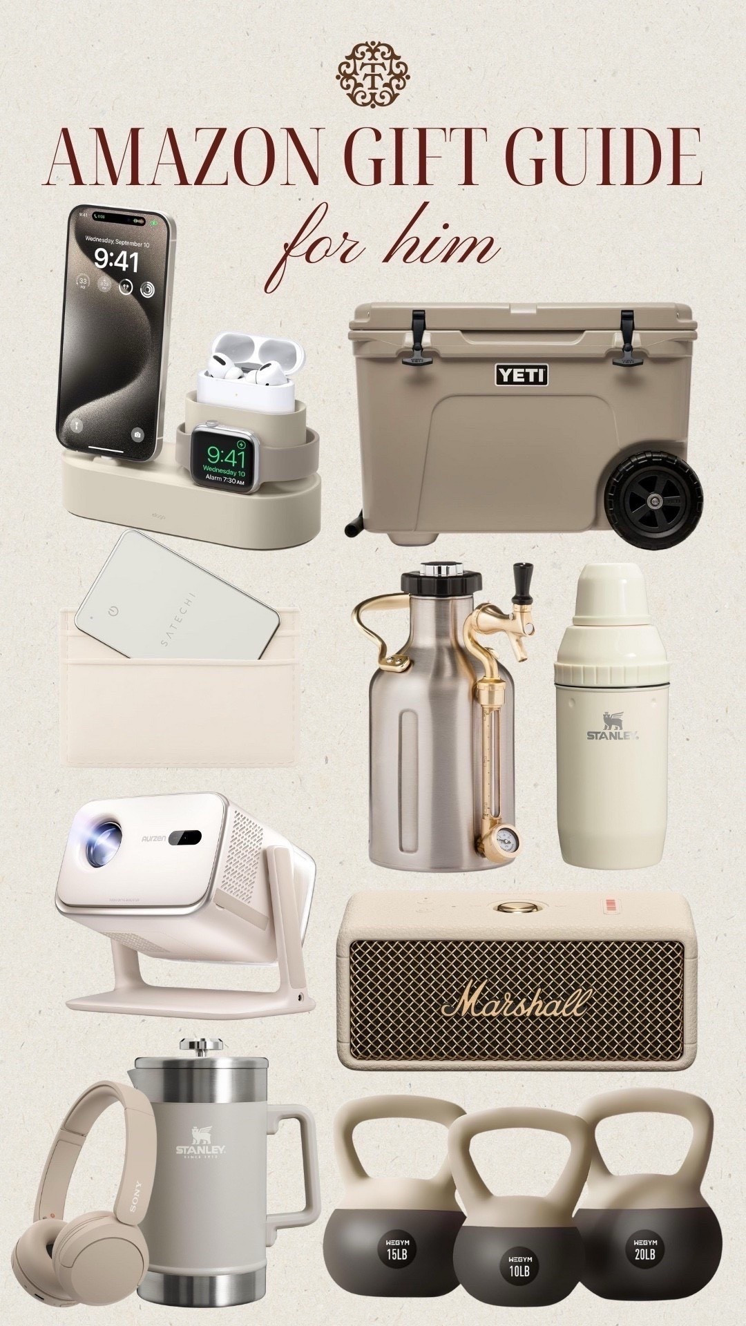A gift guide for him! We’re always trying to find the best gifts for that special man in your life. We are loving the charging station for his bedside table, Bluetooth wallet card, & Stanley shaker! We also think the Stanley French press is a great option if he is a coffee lover. 

#LTKSeasonal #LTKGiftGuide #LTKHoliday