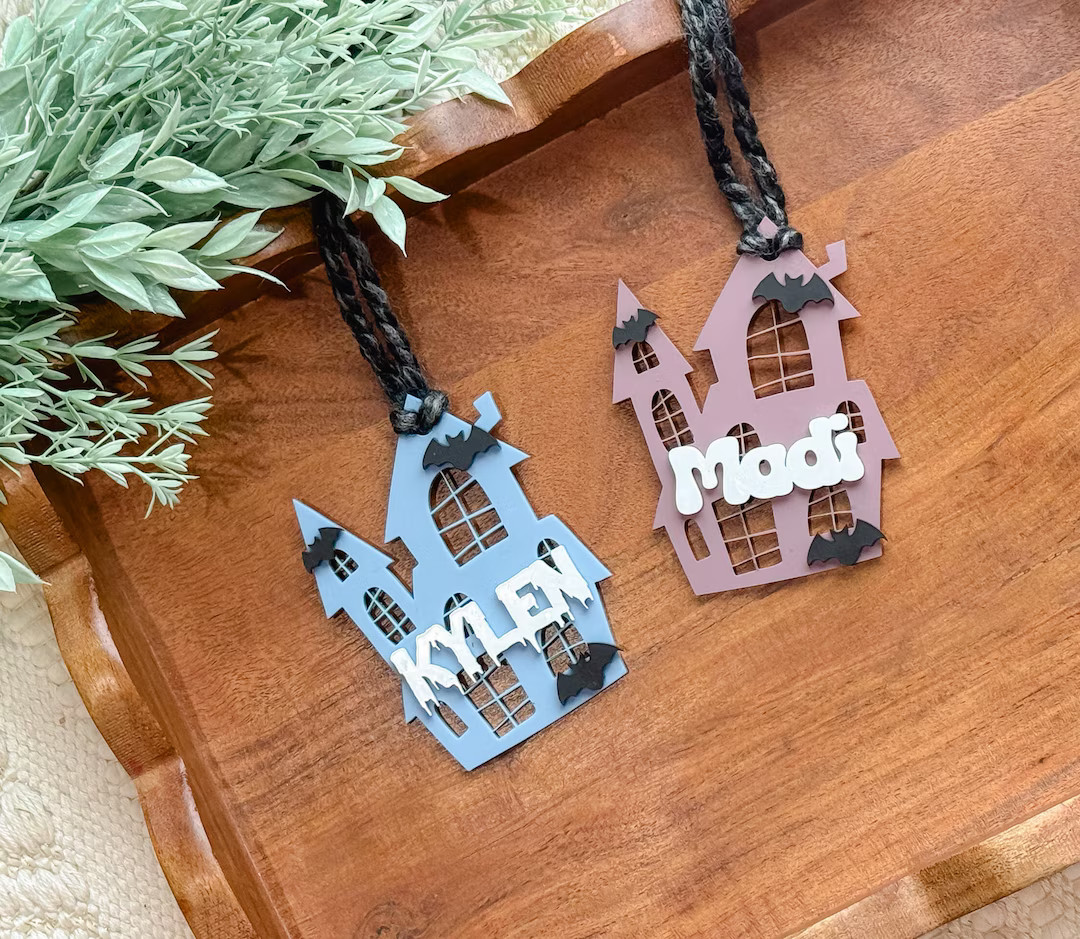Halloween Basket Tag, Boo Basket Tag, Haunted House Spooky Basket Tag, Personalized Halloween Kid... | Etsy (US)
