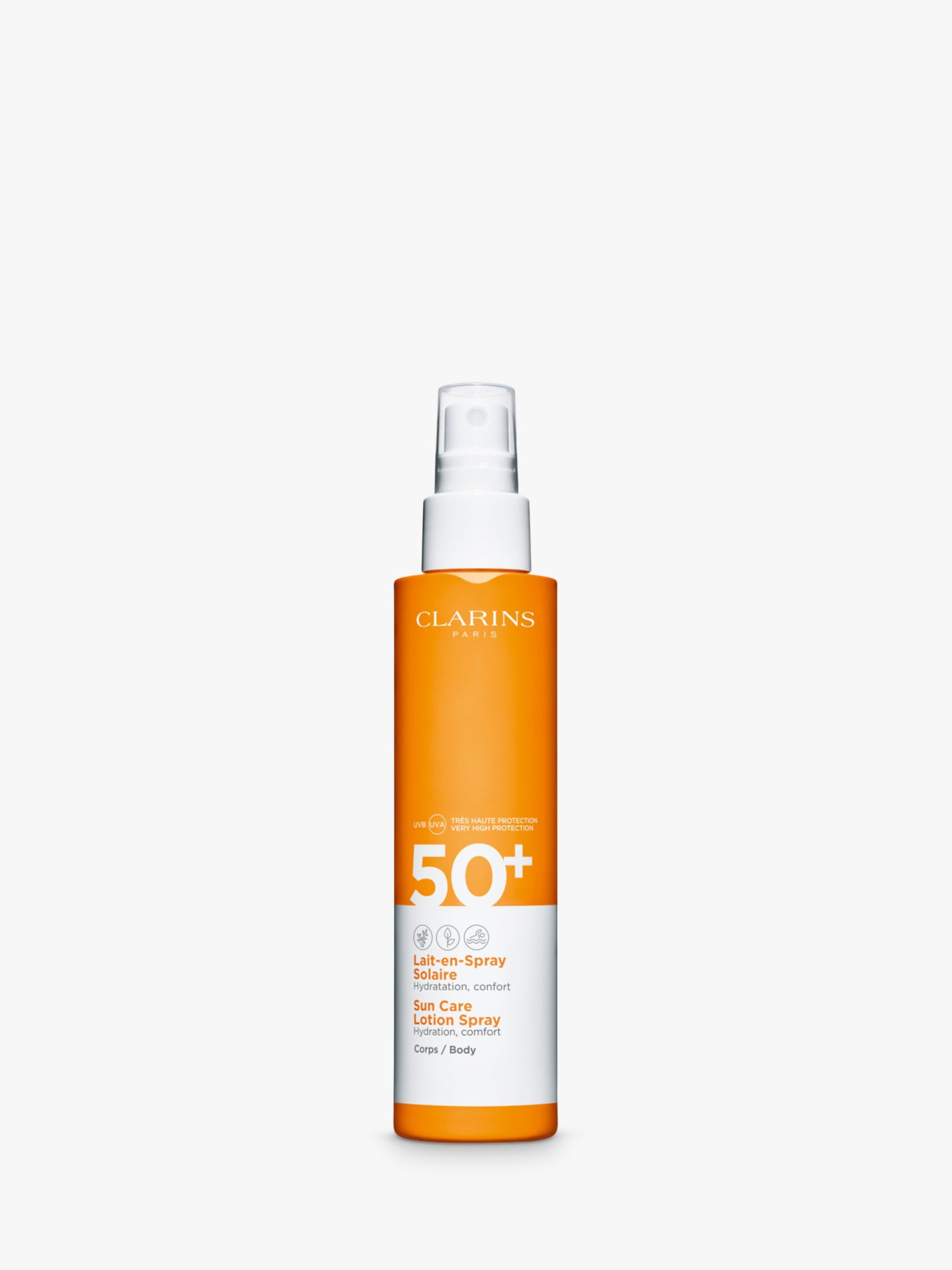 Clarins Sun Care Lotion Spray for Body SPF 50+, 150ml | John Lewis (UK)