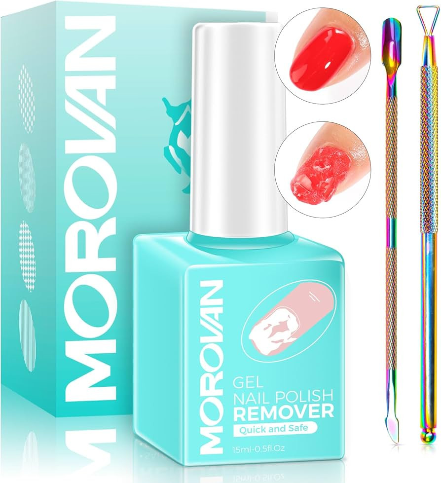 Morovan Gel Nail Polish Remover: Easy Remove Gel Polish Natural Formula Portable Kit with Cuticle... | Amazon (US)