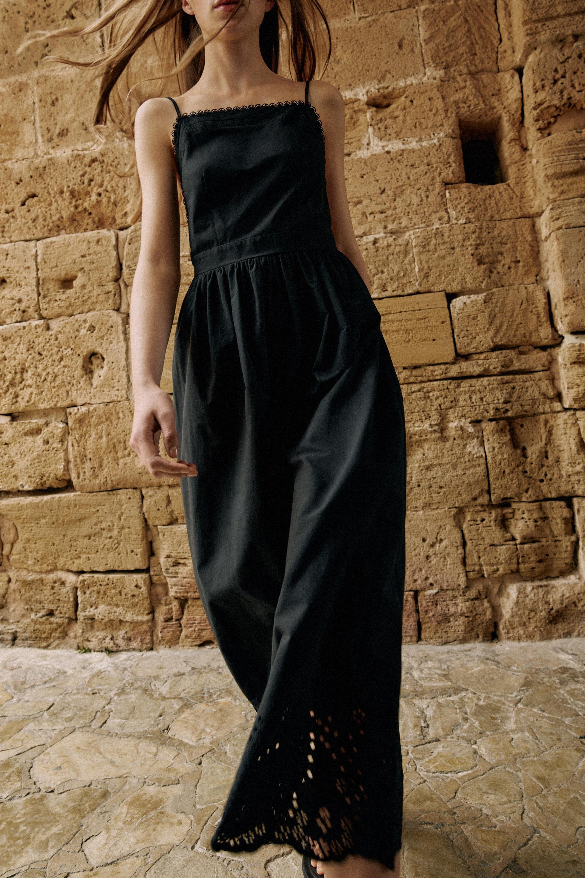 EMBROIDERED EYELET MIDI DRESS | Zara US