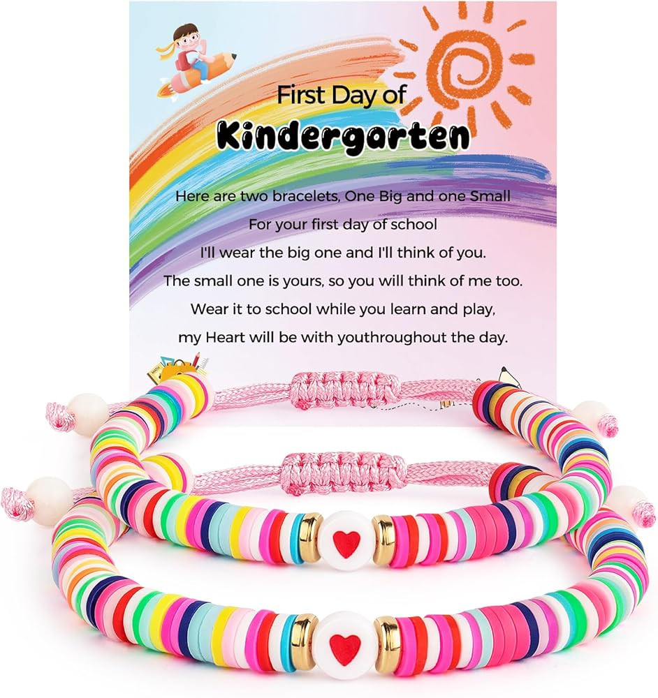 First Day of School Mommy and Me Matching Bracelet Set kindergarden Pre-K Back to School Gifts Ad... | Amazon (US)