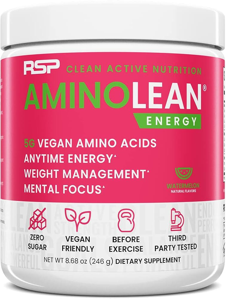 RSP Nutrition AminoLean Pre Workout Powder, Amino Energy & Weight Management with BCAA Amino Acid... | Amazon (US)