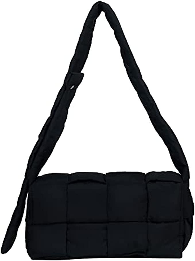 Cotton Padded Cassette Crossbody Bag Puffer Woven Shoulder Bag Puffy Down Knitting Handbag Nylon ... | Amazon (US)