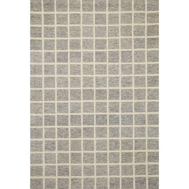 Chris Loves Julia x Loloi Polly Grid Slate/Ivory 7'-9" x 9'-9" Area Rug | Walmart (US)