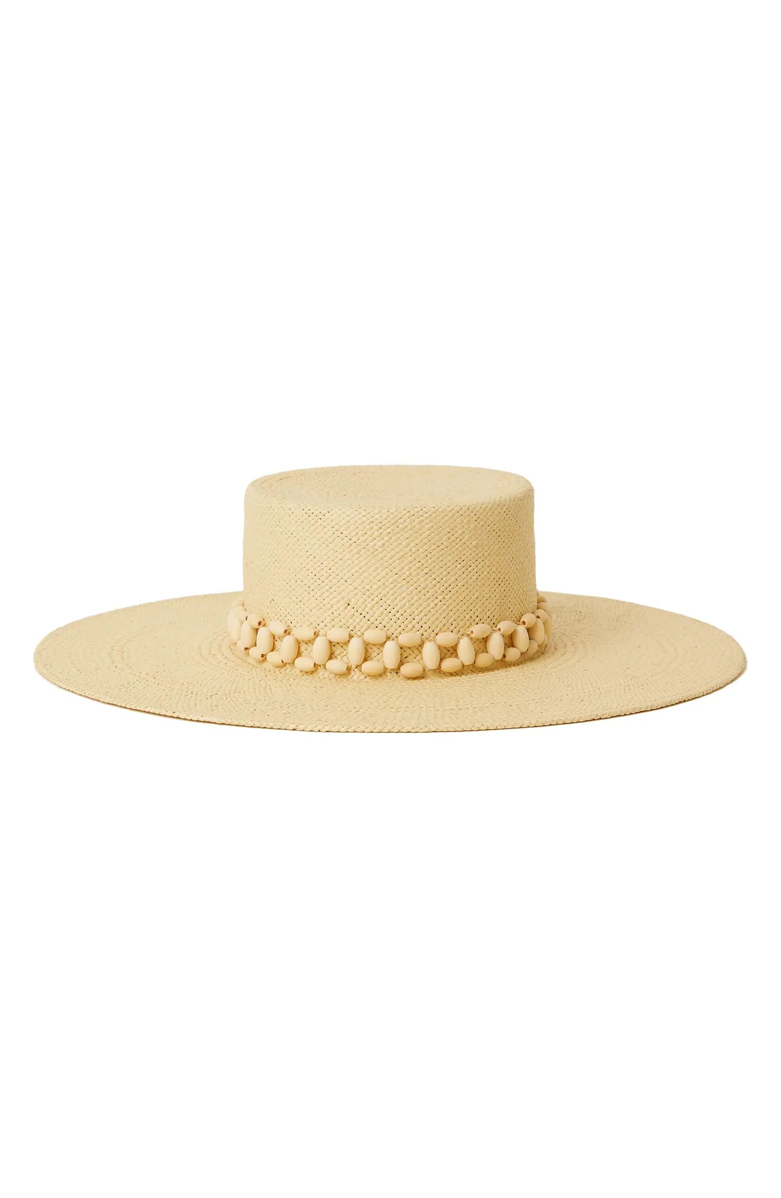 Evie Beaded Straw Hat | Nordstrom