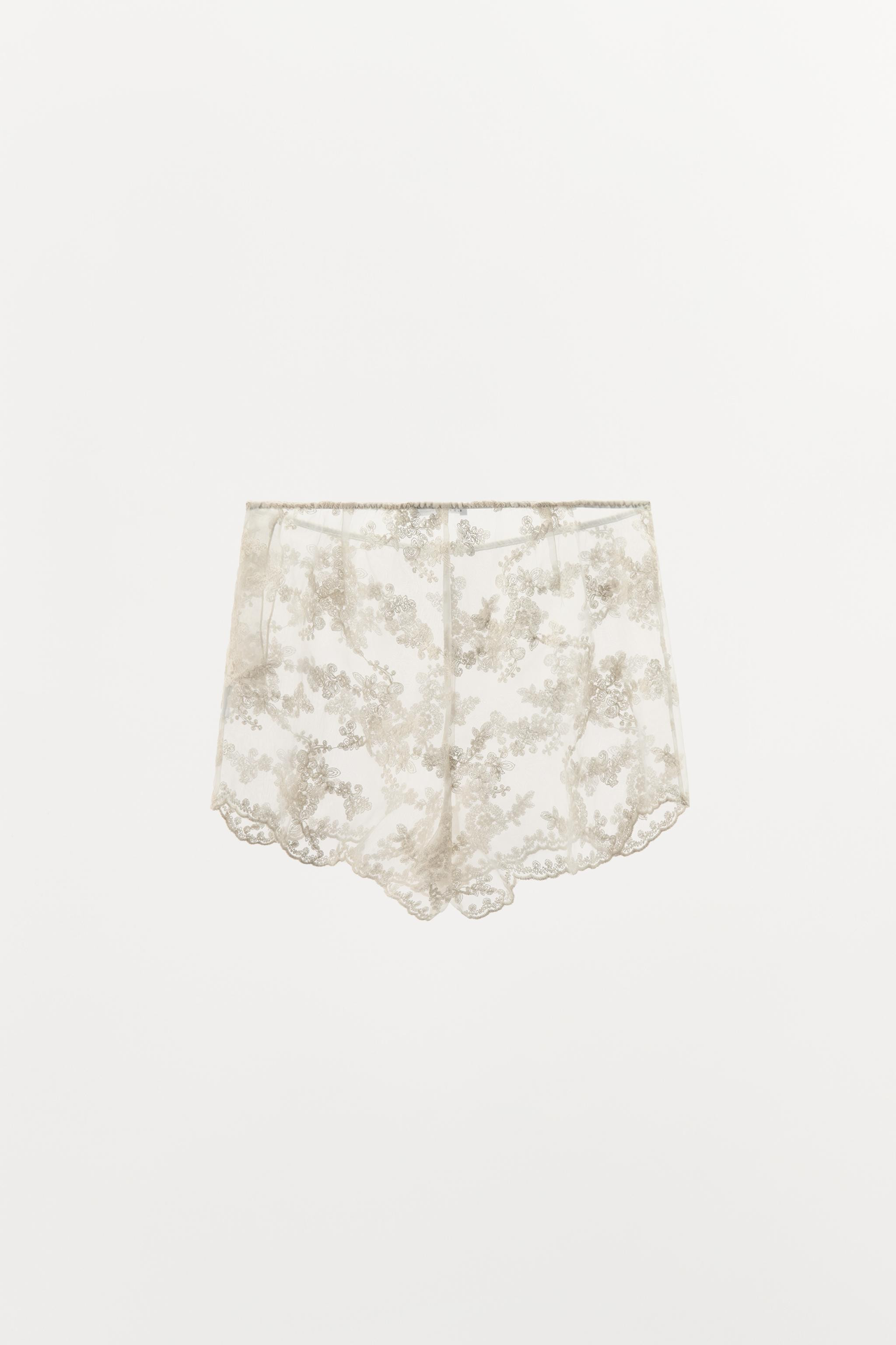 EMBROIDERED ORGANZA SHORTS | Zara UK