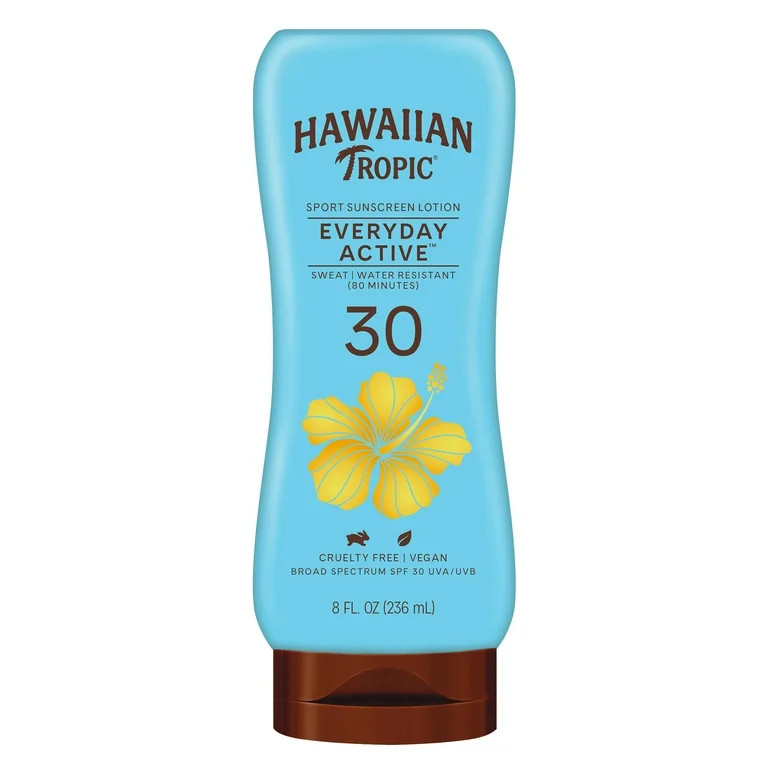 Hawaiian Tropic Everyday Active Sunscreen Lotion, 30 SPF, 8 fl oz, Adult Vegan Sunscreen | Walmart (US)