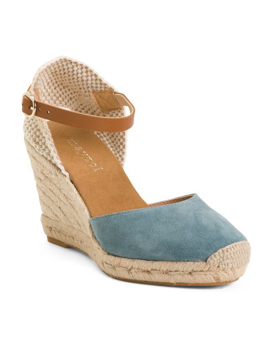 Made In Spain Suede Closed Toe Espadrille Wedge Sandals | Women's Shoes | Marshalls | Marshalls