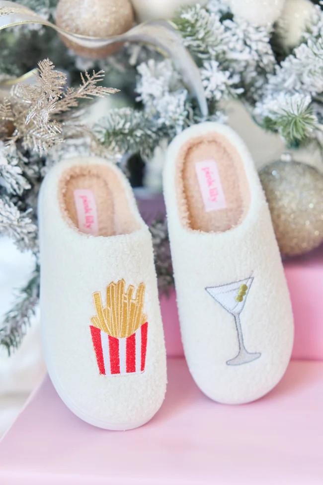 Cozi Girl Dinner Shearling Slippers DOORBUSTER | Pink Lily