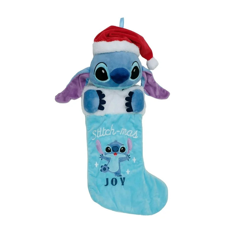Disney Lilo & Stitch 3D Plush Christmas Stocking, Blue, 20 Inches Tall by Ruz | Walmart (US)