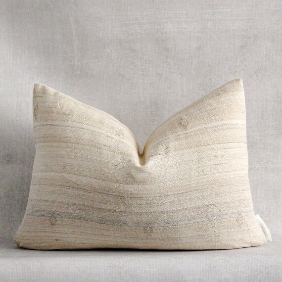 Silk Lumbar Pillow Cover  White Textured Silk Pillowcase  - Etsy | Etsy (US)