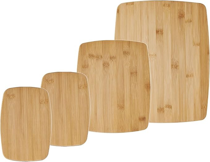 Farberware 4-Piece Reversible Bamboo Cutting And Charcuterie Board Set, Assorted Size | Amazon (US)