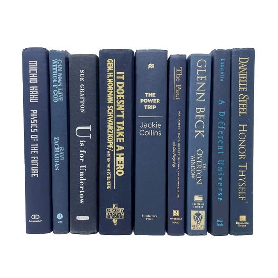 Modern Hardback Books in Dark Blue | Decorative Books By Color | Gently Used Real Books | PRICE i... | Etsy (US)