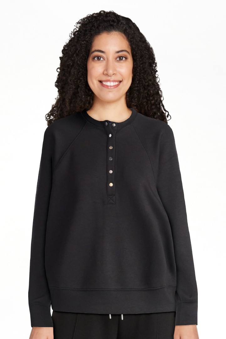 Scoop Women’s New Scubaknit Raglan Henley Top, Sizes XS-XXL | Walmart (US)