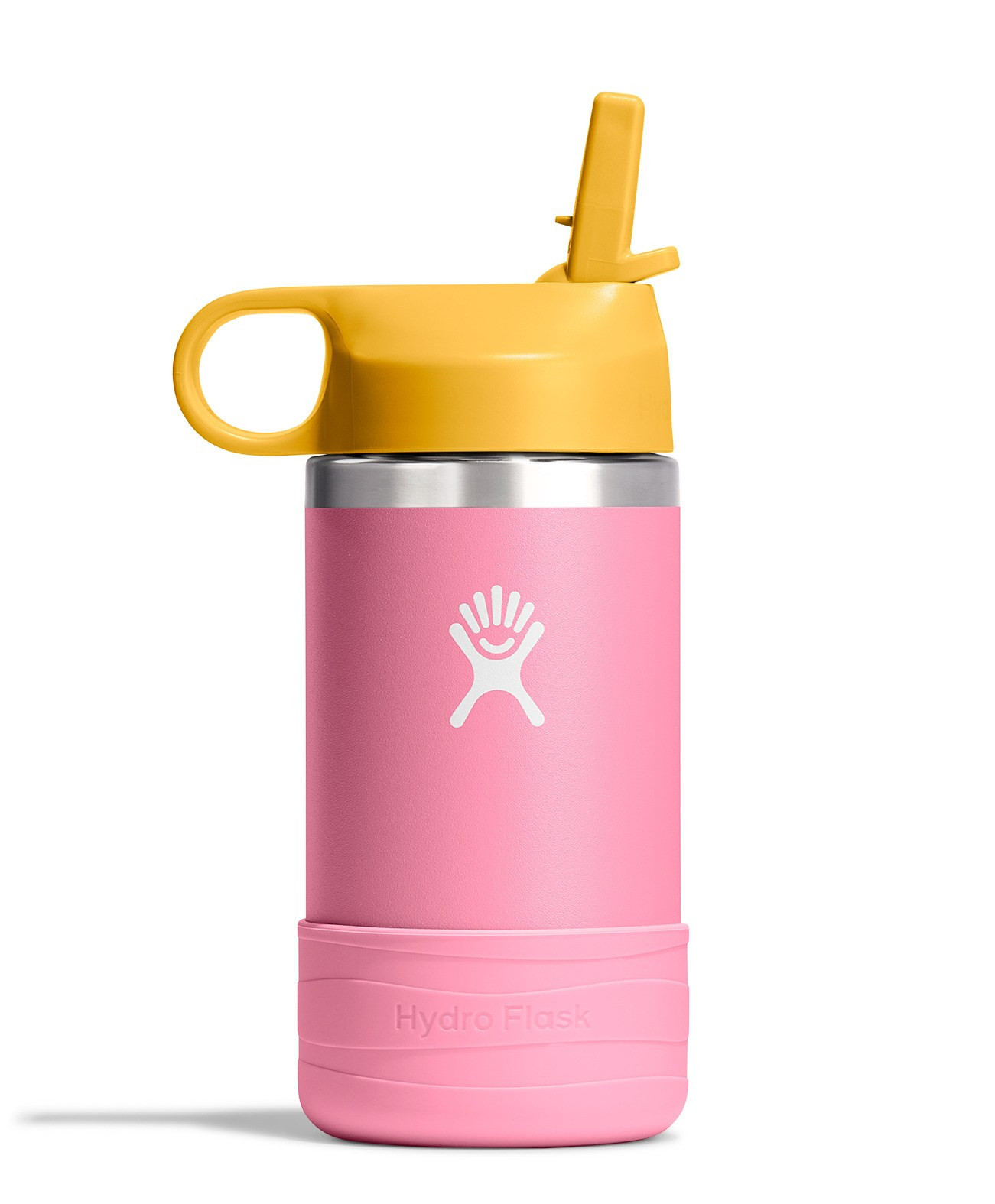 Hydro Flask Kids' Wide-Mouth Vacuum Water Bottle with Straw Cap and Bottle Boot - 12 fl. oz. Pink | REI
