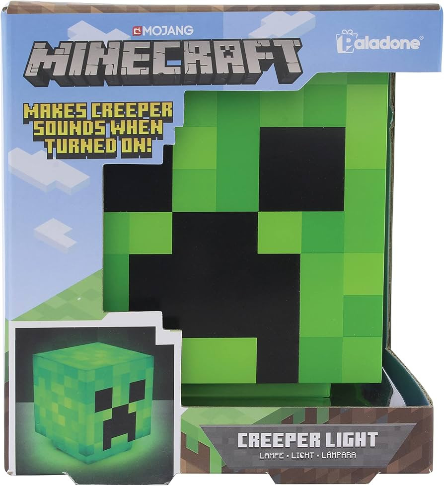 Paladone Minecraft Creeper Desk Light with Official Creeper Sounds, Handheld Night Light for Kids... | Amazon (US)