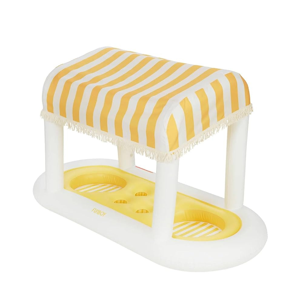 FUNBOY Giant Floating Cabana Stripe Drink Station, Removable Fabric Shade with Fringe, Perfect fo... | Amazon (US)