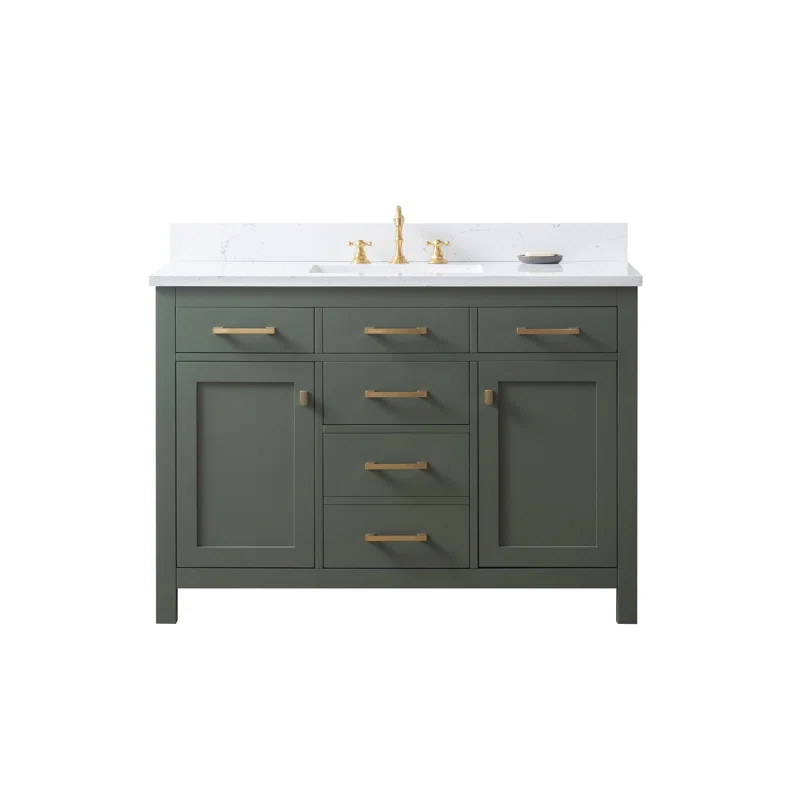 Atencio 48'' Single Bathroom Vanity with Engineered Stone Top | Wayfair North America
