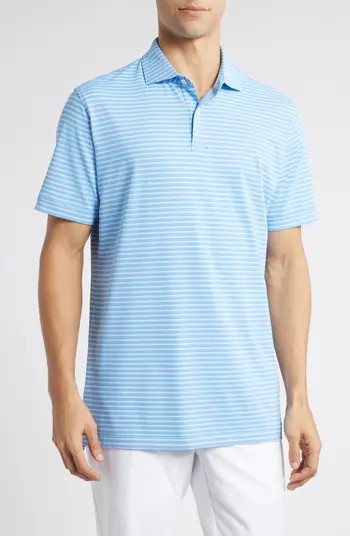 Peter Millar Bridge Stripe Performance Jersey Polo | Nordstrom | Nordstrom