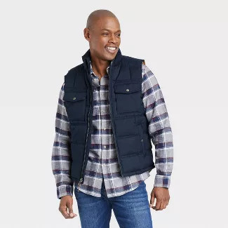 Men's Midweight Herringbone Puffer Vest - Goodfellow & Co™ | Target