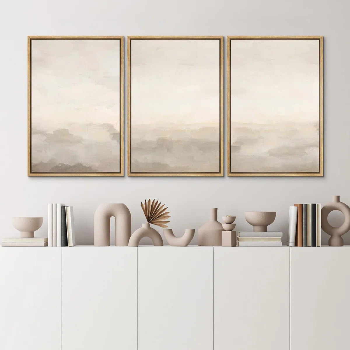 IDEA4WALL Framed Canvas Print Wall Art Abstract Prints Minimalist Modern Art Neutral Home Decor F... | Wayfair North America