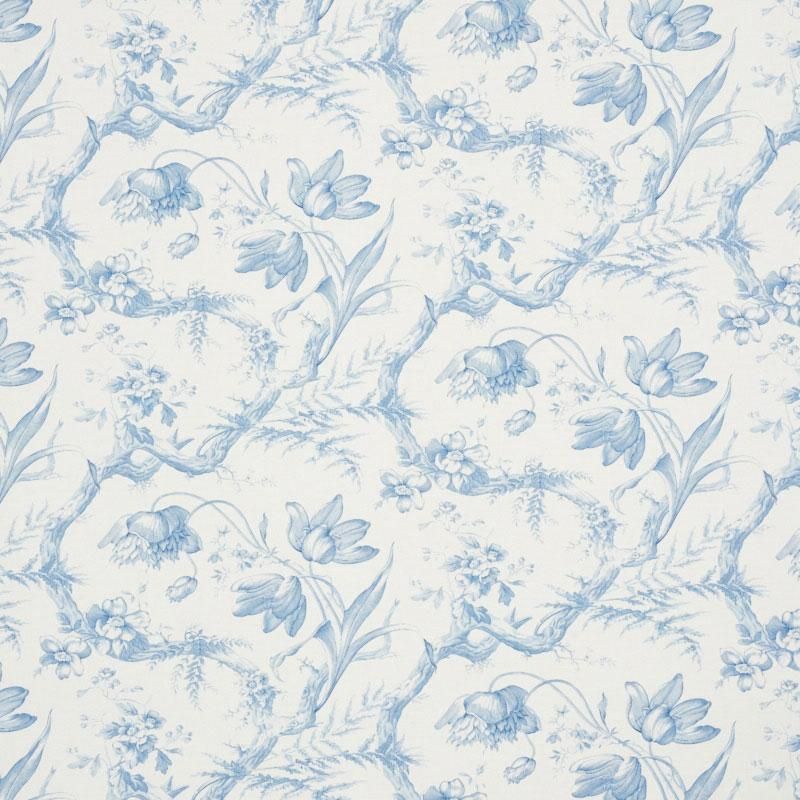 Schumacher Toile De Fleurs Delft Fabric | DecoratorsBest