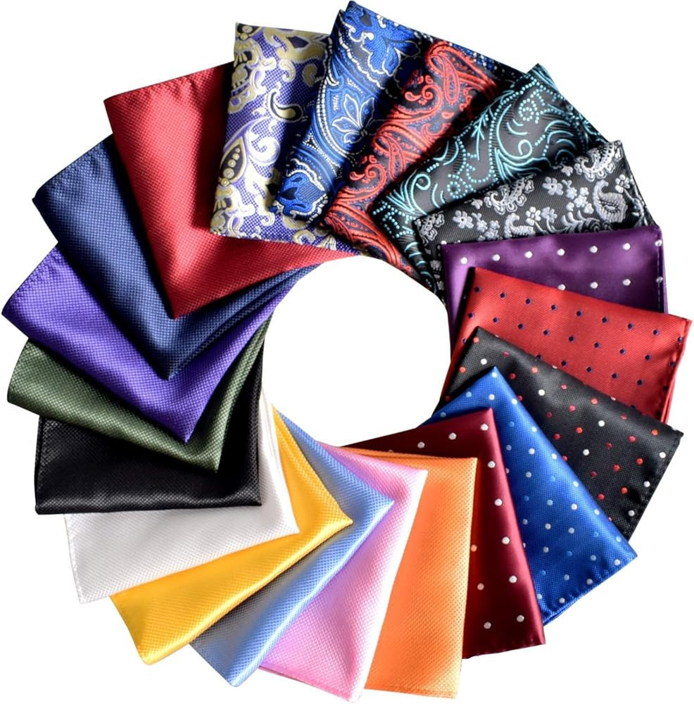 Pocket Squares for Men 20 Pack Mens Pocket Squares handkerchiefs Set Assorted Colors with Box | Amazon (US)