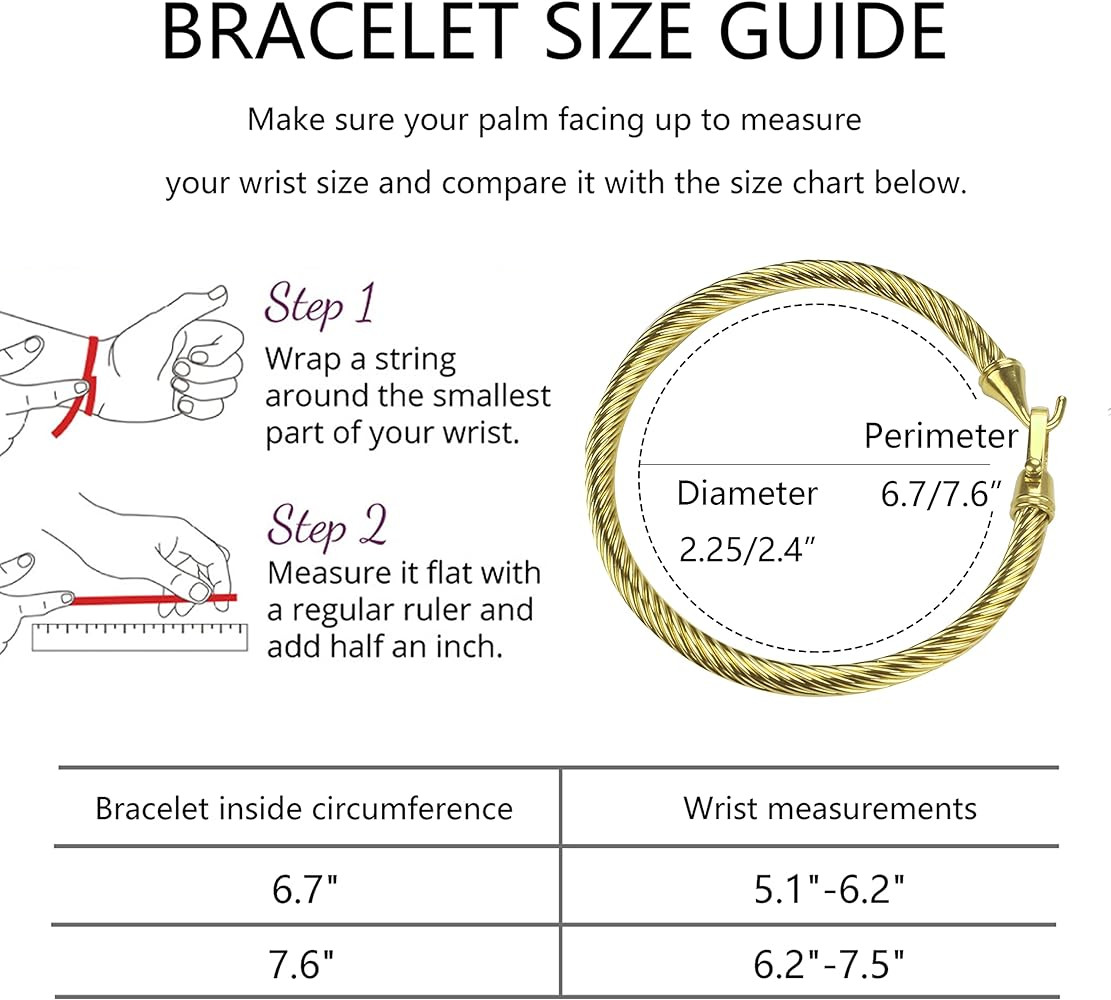 Twisted Cable Bracelet Stylish Fine Stainless Steel Cable Cuff Bracelet with Hook Clasp Bracelets... | Amazon (US)