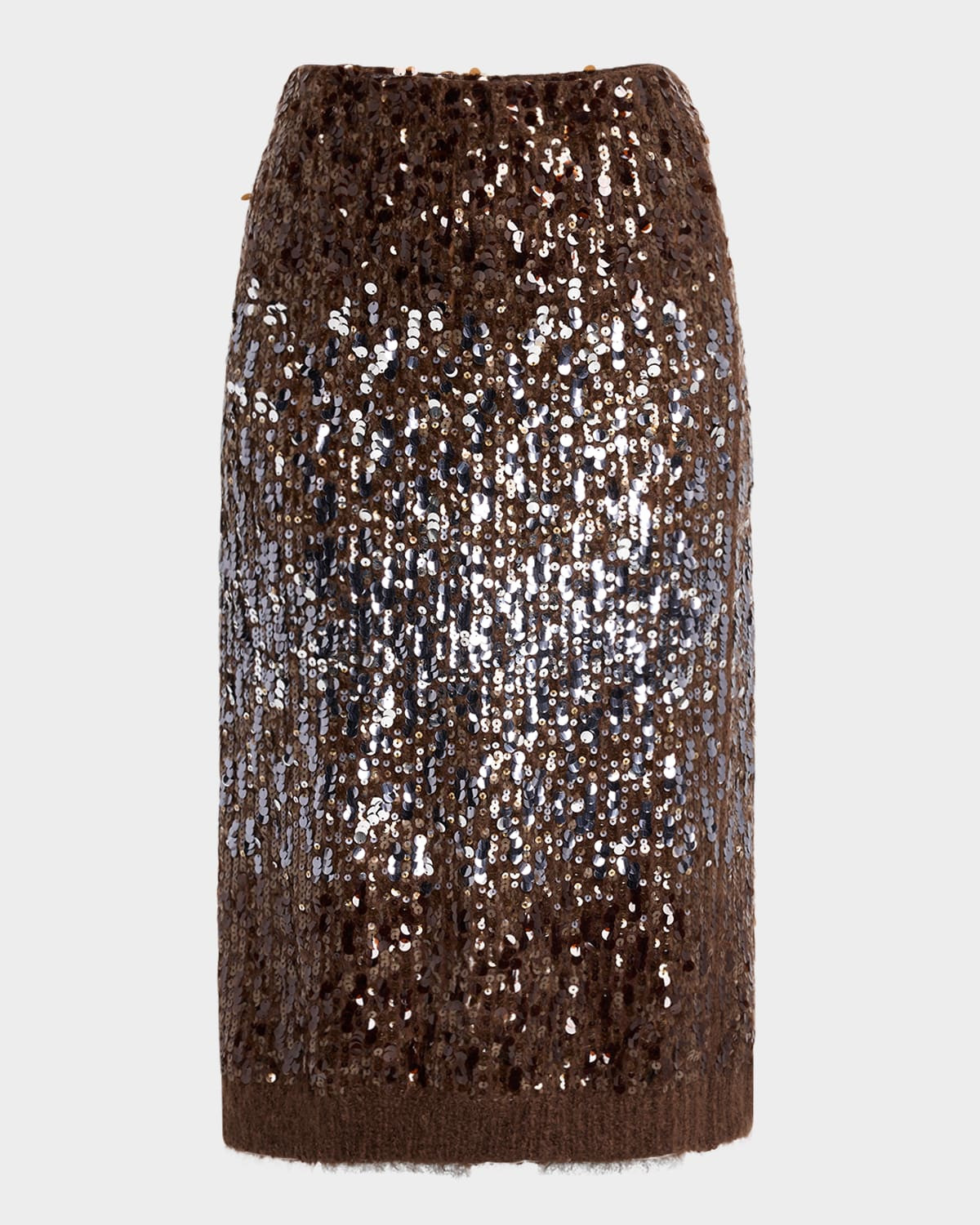 Multi-Size Degrade Pailette Mohair Knit Midi Skirt | Neiman Marcus