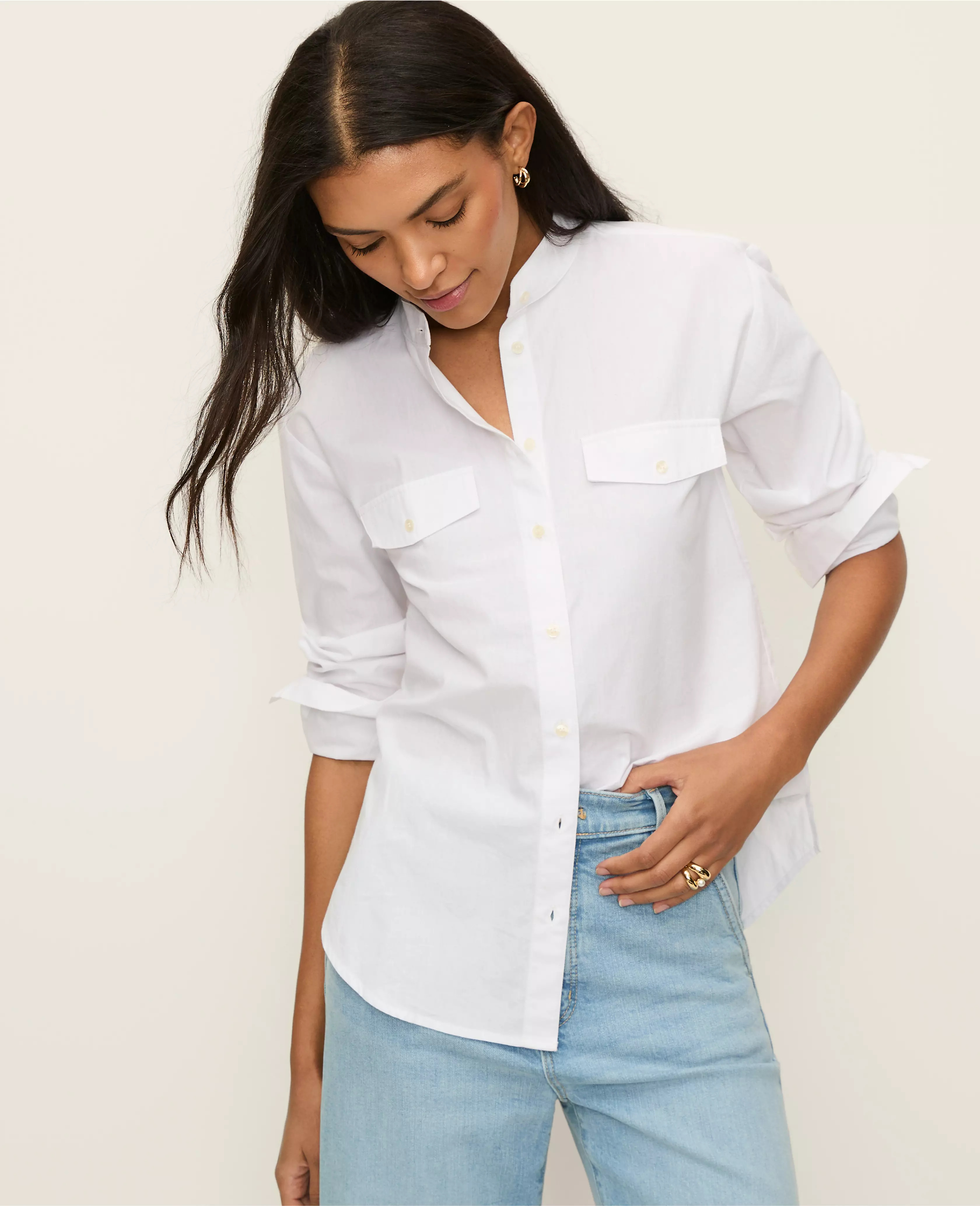 Oversized Pocket Shirt | Ann Taylor