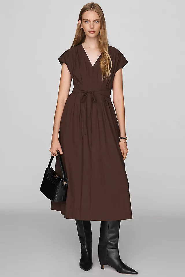 Moon River 100% Cotton Pleated Midi Dress | Anthropologie (US)