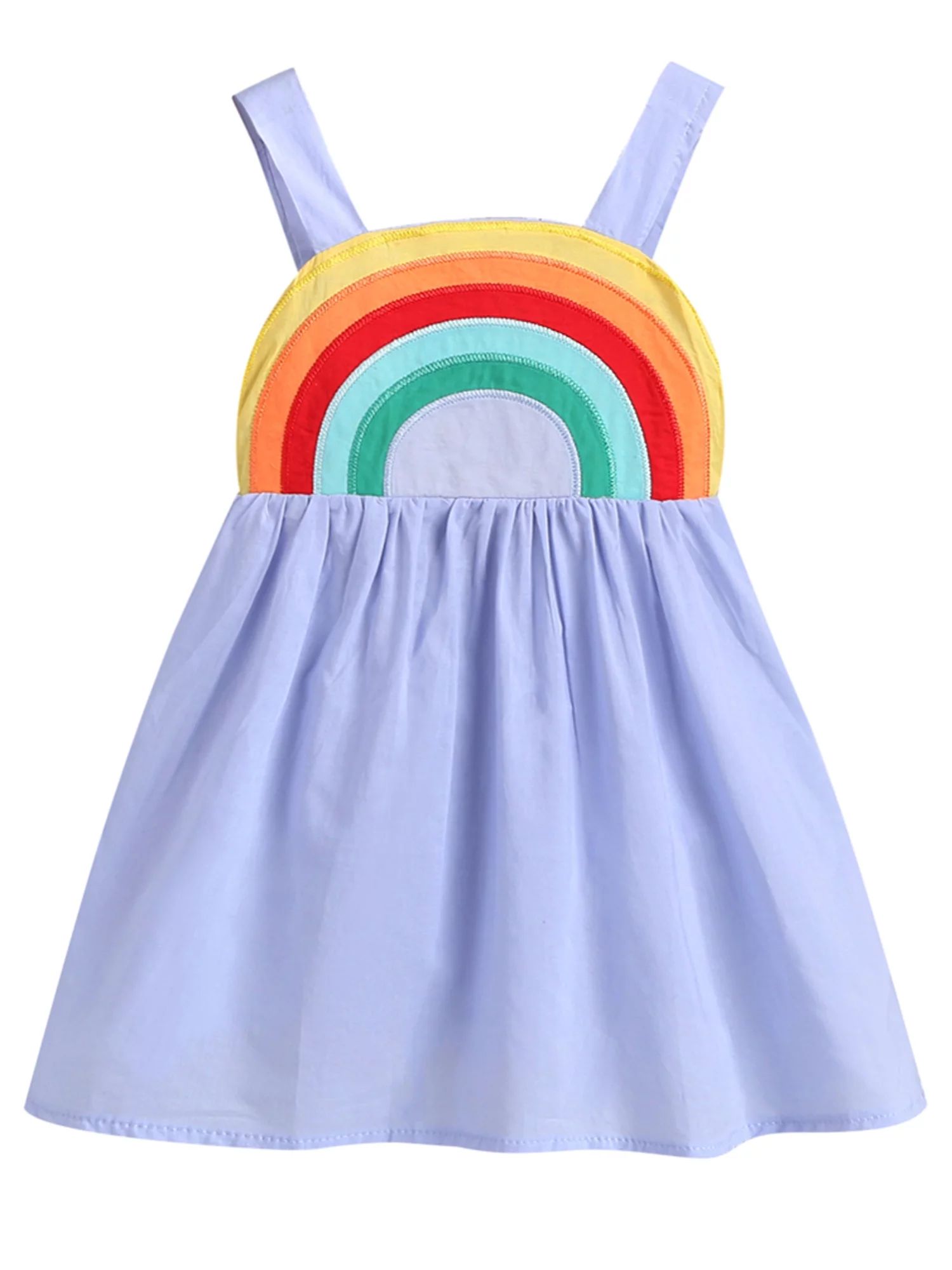 Dewadbow Toddler Kids Baby Girls Clothes Sleeveless Rainbow Dress Sundress | Walmart (US)