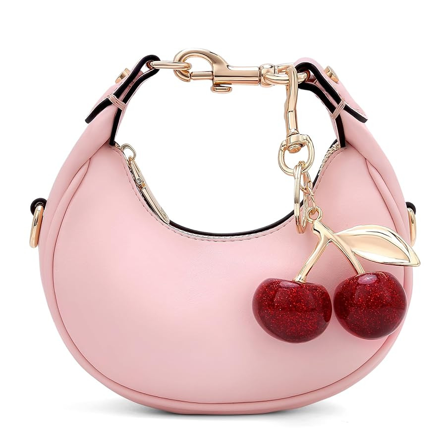 JQWSVE Small Top Handle Bags for Women Rhinestone Mini Purses Ladies Handbags Trendy Crescent Min... | Amazon (US)