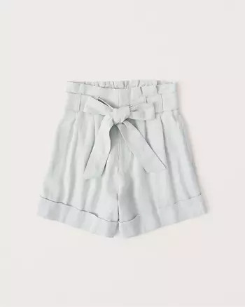 Linen-Blend Belted Shorts | Abercrombie & Fitch (US)
