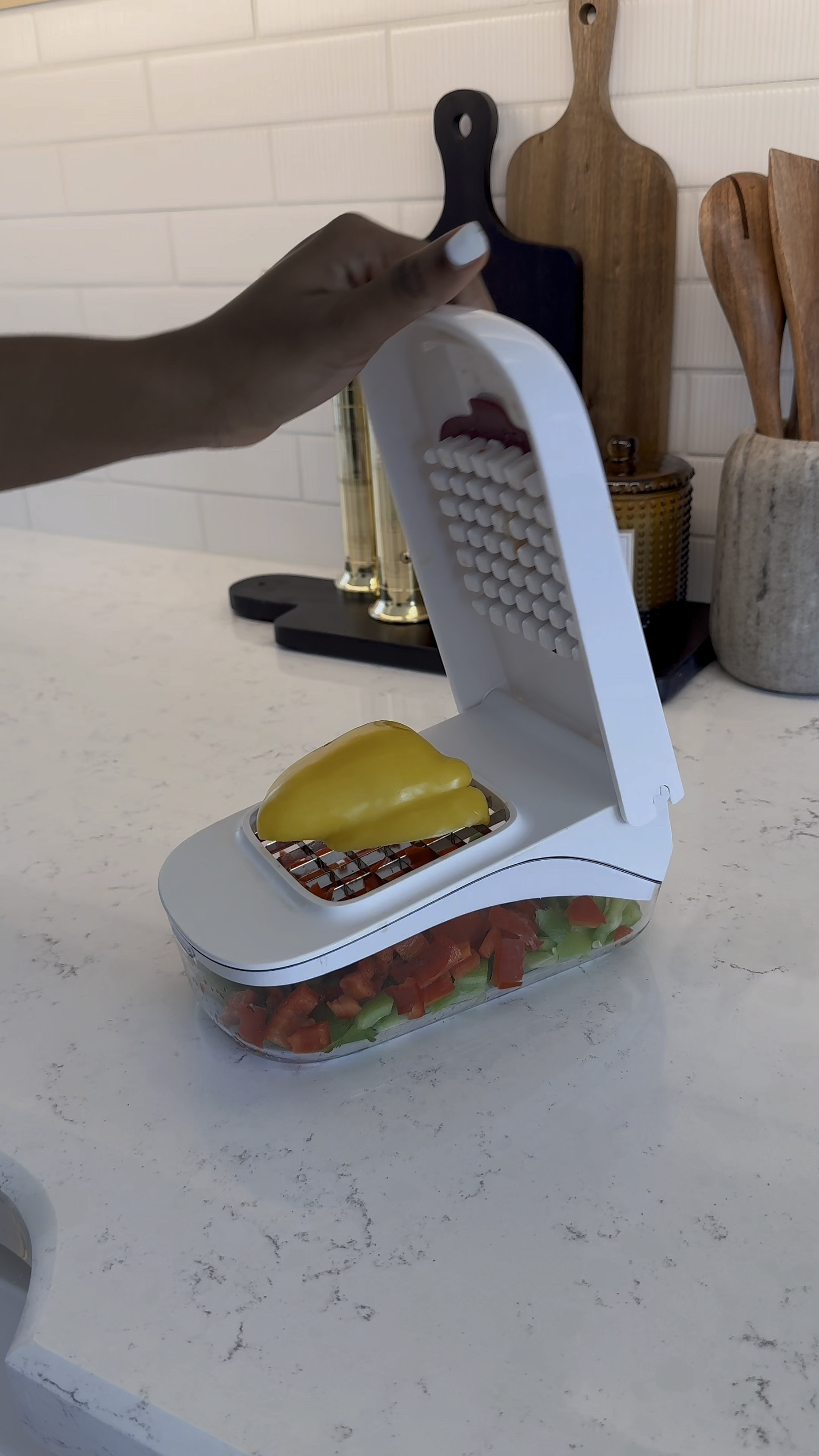 #walmartpartner 

I recently upgraded my kitchen tools and I'm so glad I did! I used to chop veggies the old-fashioned way with a knife and cutting board, but now I have a vegetable chopper from @Walmart that makes the job so much easier. It's amazing how much of a difference it's made - and it can even handle tomatoes! Prepping for cooking has become a breeze. I also picked up some wooden spoons that look great on my countertop and a drying mat that keeps my sink area organized and clutter-free. It's the little things that make cooking more enjoyable, right?

Shop below! 🤎

@Shop.LTK https://liketk.it/4LSz5  #walmarthome #liketkit #IYWYK #walmartmusthaves


#LTKVideo #LTKHome #LTKStyleTip