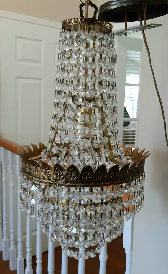 Beautiful Antique Empire Crystal Chandelier | Etsy (CAD)