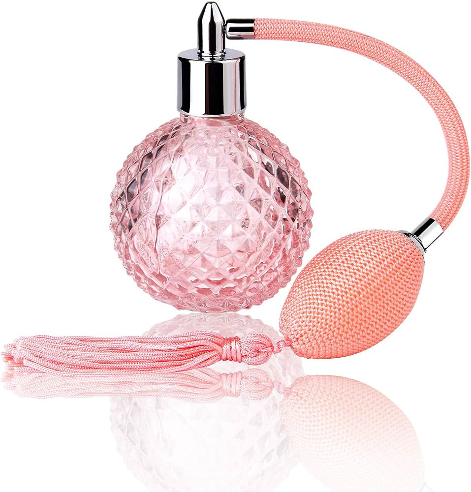 Vintage Perfume Spray Bottle 100ml Pink Vintage Refillable Perfume Bottle with Long Tassel | Amazon (US)