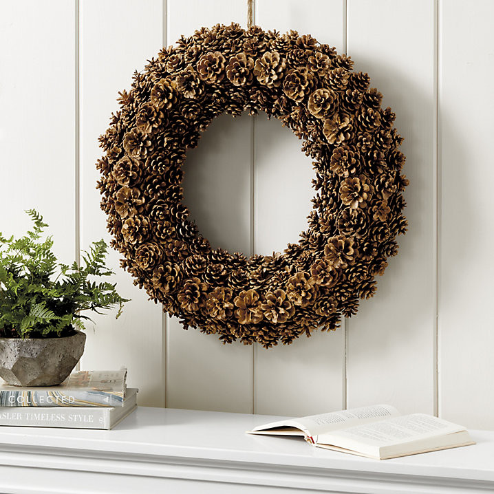 Pinecone Wreath Handmade with Varied Sizes for Texture & Jute Loop | Ballard Designs, Inc.