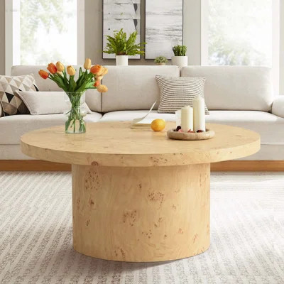 Domian Burl Wood 40" Round Pedestal Coffee Table | Wayfair North America