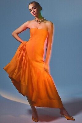 Anthropologie Let Me Be Orange Strapless Asymmetrical Dress, MEDIUM, BNWT - £170  | eBay | eBay US